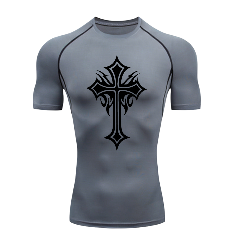Crossfit Training - Cross Pattern Men Sports T-shirt Training