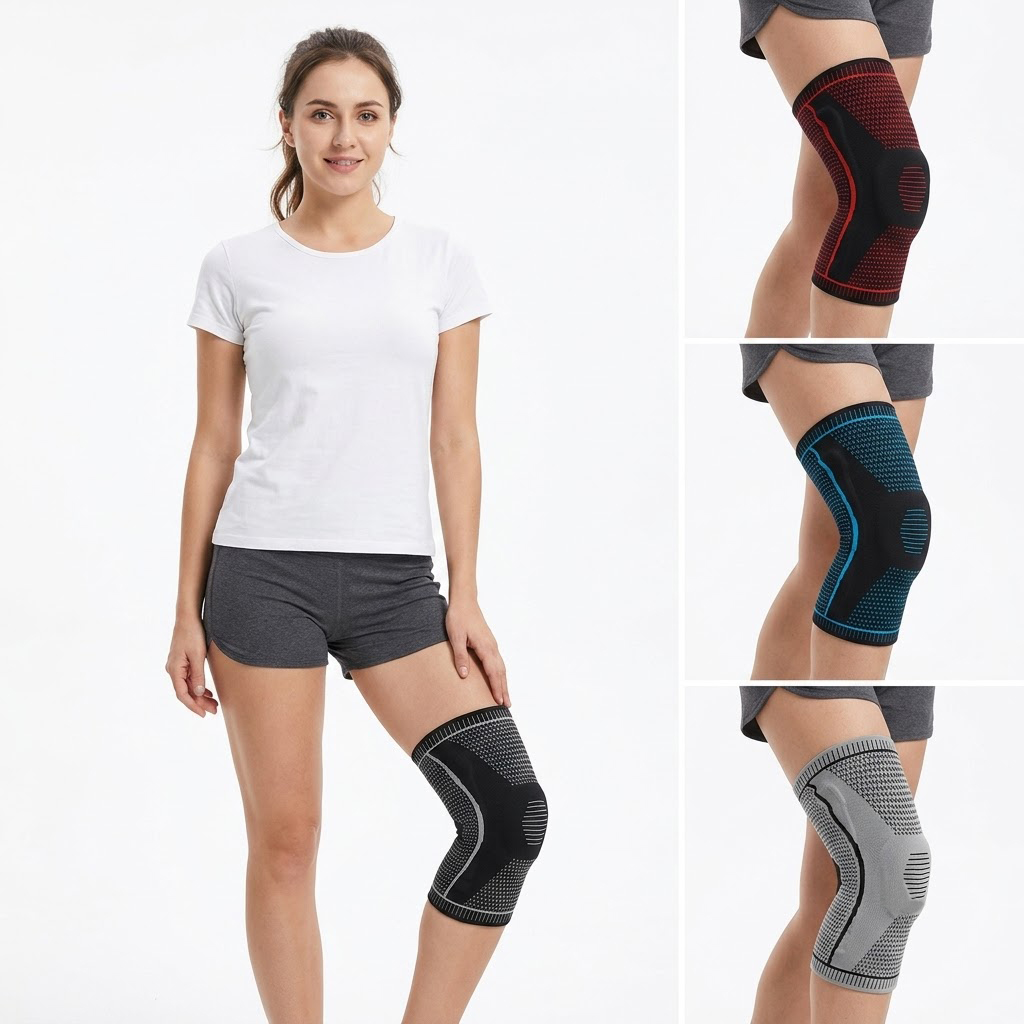 Knee Sleeve Pair - Single Knee Brace with Spring Support,