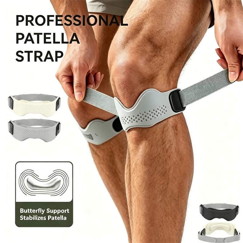 Knee Sleeve Pair - 1/2Pcs Silicone Patellar Tendon Support Strap