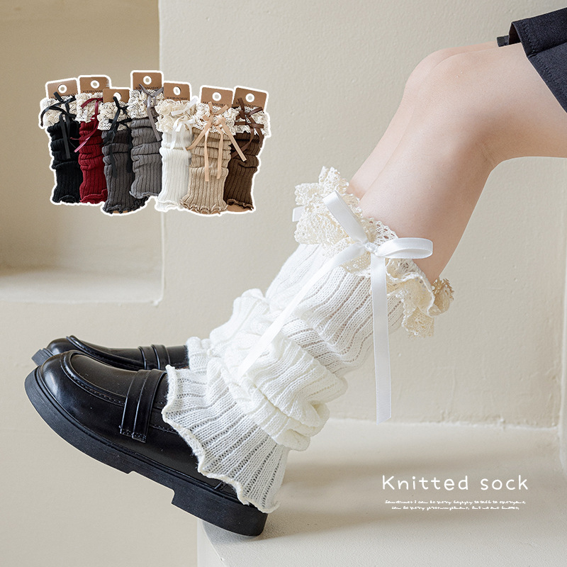 1 pair Y2K Lace Ribbon Leg War - đánh giá và giá Knee Sleeve Pair