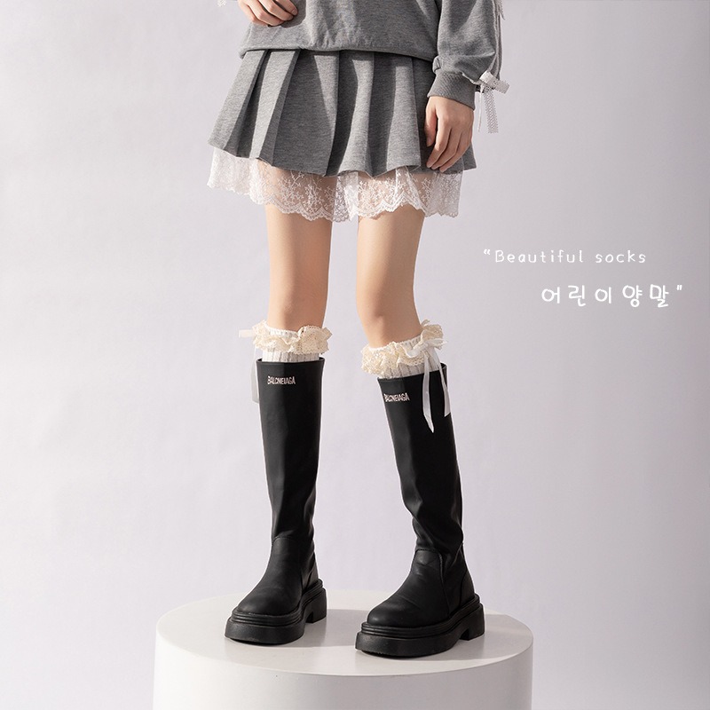 1 pair Y2K Lace Ribbon Leg War - đánh giá và giá Knee Sleeve Pair